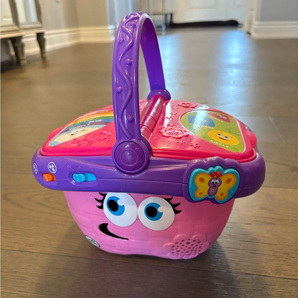 Leap Frog musical kids pink picnic basket excellent condition